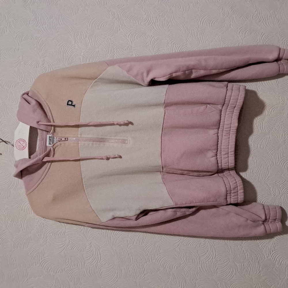 PINK Victoria's Secret Quarter Zip Hooded Sweatshirt